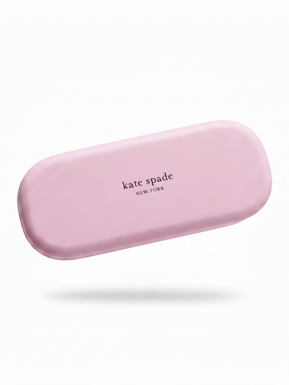 Kate Spade pastel pink & hunter green hard eyeglass case- with cleaning cloth